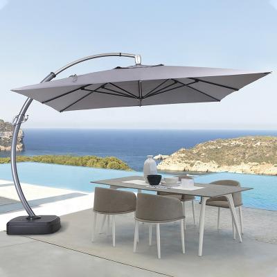 China With Extendable Stainless Steel Factory Direct Patio Pole Umbrella Base Overlooking Parasol 3.5*3.5M Square Roma Cantilever Parasol With Extendable Pole for sale