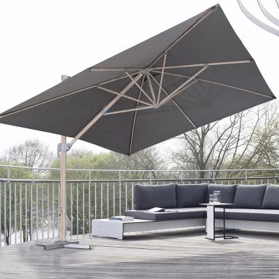 China Canopy With Tilt Crank Umbrella 4mx3m Large Crank Outdoor Patio Umbrella Sun Garden Yard Black Cafe Umbrella for sale