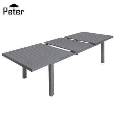 China Restaurant Aluminum Extended Outdoor Table Furniture Good Quality Table Garden Metal Extendable Table Long for sale