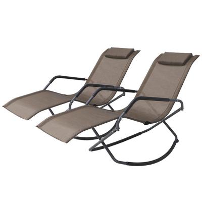 China Wholesale Cross Frame Foldable Modern Comfortable Garden Metal Armchair Rocking Rocking Chairs For Adult for sale