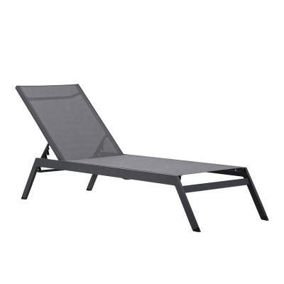 China Pool Chaise Lounge Sun Lounger beach with adjustable back. Metal Armless Extended Chaise Lounge Modern Hotel Patio Furniture Wholesale Outdoor Pool Bed for sale