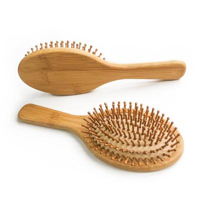 China Natural Bamboo Hair Brush Scalp Massage Paddle Brush Comfortable Healthy Handle Long Detangle Comb Sweep For Hair for sale