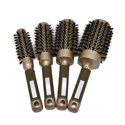 China Waterproof Personal Care With Durable Plastic Material Boar Bristl Luxury Round Brush For Hairdressing for sale