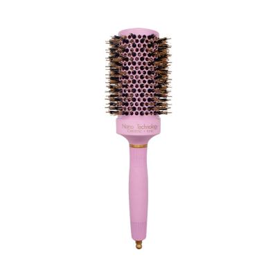 China Salon Comfortable Healthy Nano Ceramic Technology Comb Ionic Barrel Rounded Blow Boar Bristle Custom Hair Brush for sale