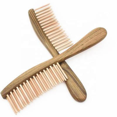 China Custom Bamboo Wooden Comb Detangling Comb Healthy Comfortable Comfortable Hair Straightening Brush Combs for sale