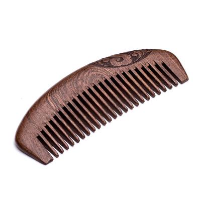 China Hot Sale Sandalwood Hair Healthy Comb Comfortable No Static Detangling Handmadec Natural Wood Comb for sale