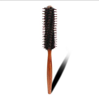 China Boar Hair Hairdressing Comb Round High Temperature Professional Rosewood Rolling Styling Comb for sale