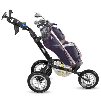 China Golf Net New Product Patented Three Eva Wheels Golf Push Cart With Golf Net Design for sale