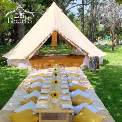 China Diagonal Tie Type Warm Design Canvas Tent Oxford Cloth Outdoor Bell Tent for Camping Homestay Hotel Resort Village for sale