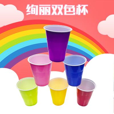 China Europe USA UK Disposable Color Juice Drinking Water Disposable Plastic Cup, Disposable Cup, Colorful Clear PP Party Disposable Plastic Cup for sale