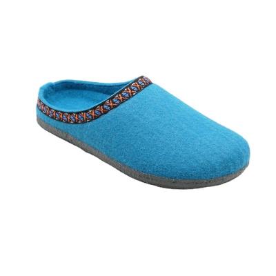 China 2022 fashion trend warm slipper wool felt upper rubber outsole for sale