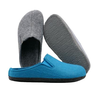 China 2022 fashion trend warm slipper wool felt upper rubber outsole gray elastic for sale