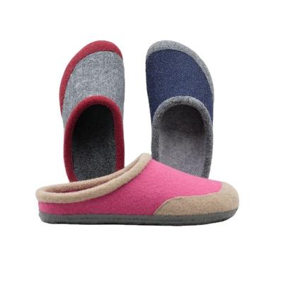 China 2022 fashion trend warm slipper wool felt upper rubber outsole for sale