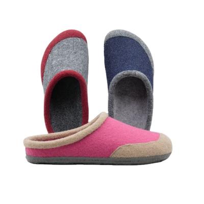 China 2022 fashion trend warm slipper wool felt upper rubber outsole for sale