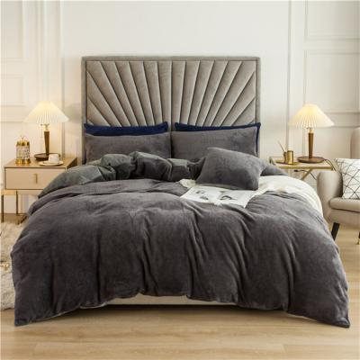 China Nondisposable Design Luxury Winter Warm Comforter Velvet Twin Duvet Cover Set For Women for sale