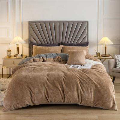 China Fashion Twin Size Plush Velvet Shaggy Duvet Cover Set For Winter Nondisposable for sale