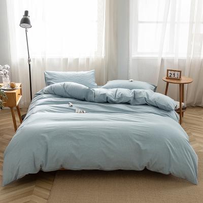 China Nondisposable Soft Breathable Comforter Sets Queen Size White 3 Piece Cotton Duvet Cover Set for sale