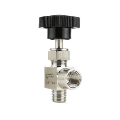 China General Condibe Thread Stainless Steel Male Female Elbow Needle Valve for sale