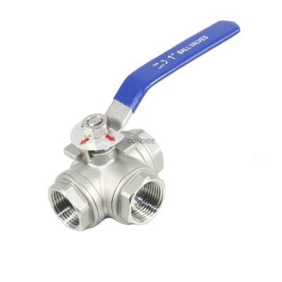 China General Condibe Stainless Steel 1000pcs 3 Way Stainless Steel Ball Valve for sale