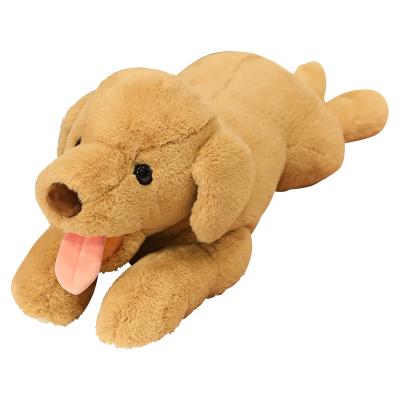 China Decoration Brown Pillow Stuffed Animals Realistic Puppy Soft Plush Toys Golden Retriever Dog for sale