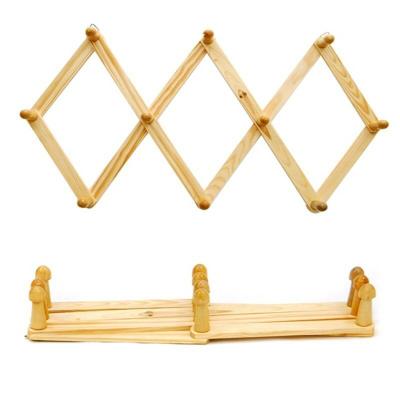 China Europe Accordion Style Wall Mounted Hook Wooden Expanding Wooden Pegs Folding Wall Hanger Rack for sale