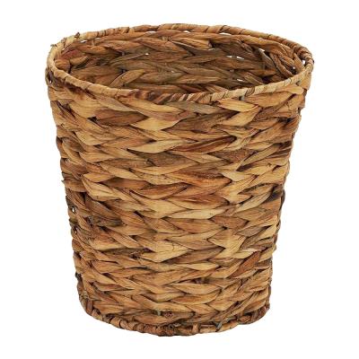 China Sustainable Woven Trash Round Wastebasket Waste Bin Basket Storage Organizer for sale