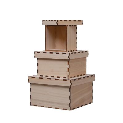 China 3 Layers Handmade Jewelry Gift Box Custom Wooden Storage Box for sale