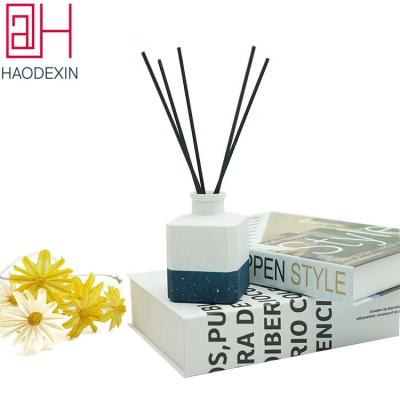 China Wholesale Home Perfume Diffusers Aroma Scent HAODEXIN 3oz Glass Scented Diffuser Bottle Sets Home Bottle New With Cap Rattan Sticks for sale