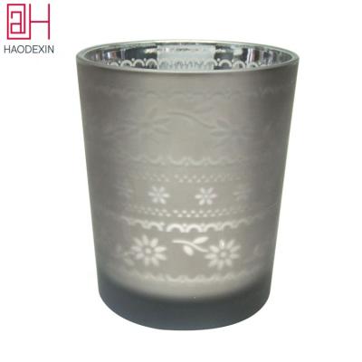 China Luxury 10oz Tumbler Electroplating Candle Jars Home Decor Empty Glass Jar Candle Holders For Candle Making Glass Candle Cup HAODEXIN for sale