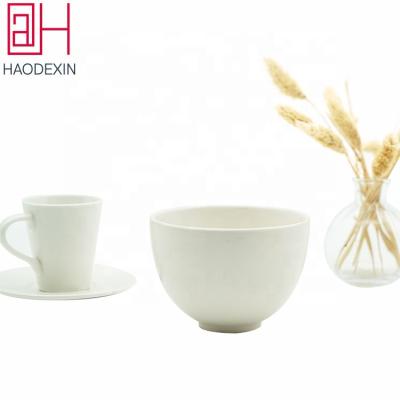 China HAODEXIN 10oz Satin Ceramic White Ceramic Candle Bowl Home Popular White Custom Different Colors Roll For Food Soup Fruit for sale