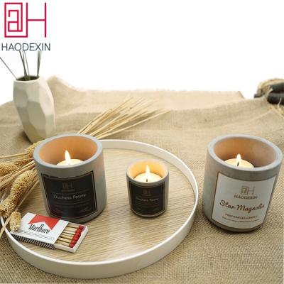 China HAODEXIN Daily Life Home Cement Candle Jars 2oz 8oz 9.5oz Concrete Candle Container Candlestick Holder Statue Wholesale For Making Candles for sale