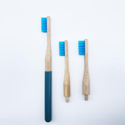 China For Home Use New Design Aluminum Handle Bamboo Toothbrush, Metal Bamboo Toothbrush With Replacement Brush Head for sale