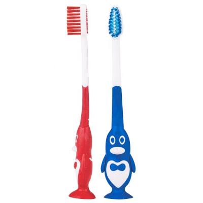 China Who respects the environment; Biodegradable Hot Sale Cute Cartoon Style Super Soft Bristle Kids Toothbrush With Toy for sale