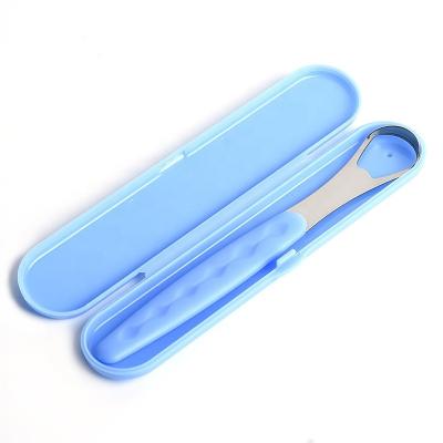 China TPR& Stainless Steel Tongue Scraper Remover Helps Fight Bad Breath for sale