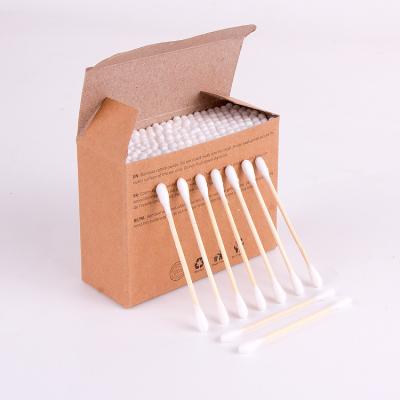 Cina Personal Care Women Beauty Makeup Cotton Buds Bamboo Sticks Sniff Ears Cleaning Cosmetics With Double Head in vendita