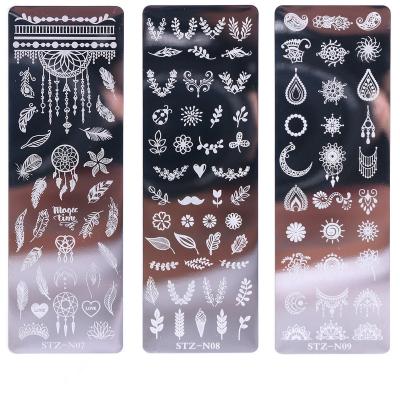 China Stamping Plate Nail Art Stamping Plates Flower Painting new picture stencils geometric floral leaf butterfly nail stamp template design for nail for sale