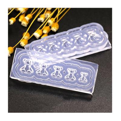 China 3D Finger Silicone Gel Crystal Bow Flower Shell Teddy Bear Acrylic Nail Art Mold Manicure Resin Molds for sale