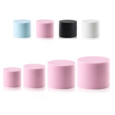 China OEM 5 Pack 15 20 30 Plastic Jar 50g Black Pink Blue White Pink Sugar Scrub Container Acrylic Dipping Powder Containers Jars for sale