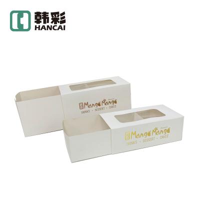 China Custom LOGO Makaron Box Recyclable Folding Drawer Box Lock Automatic Bottom Cake Box for sale