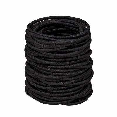 China Black Rubber And Polyester High Elasticity Universal Hair Bands for sale