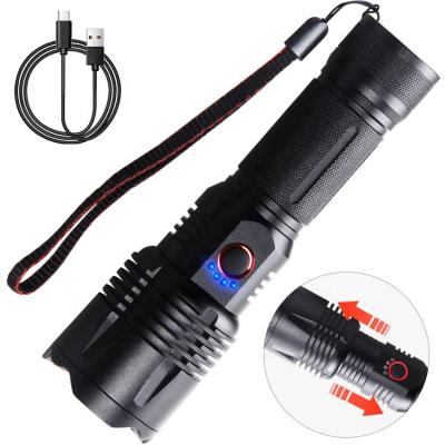 China Lotus Head Design Waterproof P70 Reliable Outdoor Tactical Torch Supplier China Rechargeable Led Flashlight Working Rechargeable Led Flashlight for sale