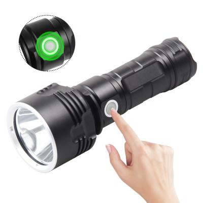 China Waterproof And Shockproof Led Booster Light Battery Black Rechargeable Powerful Intellect Camping Led Flashlights for sale