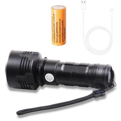 China Good Quality Led Light Exported Black Aluminum Alloy Waterproof Shockproof Outdoor Powerful Led Rechargeable Flashlights For Camping for sale