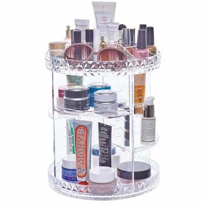 China Plus size 360-degree rotating adjustable multi-function makeup storage organizer large capacity cosmetic storage rack for sale