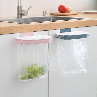 China Portable Trash Garbage Bag Holder with Lid Over The Cabinet Plastic Trash Bag Rack Hanging Garbage Bags for sale