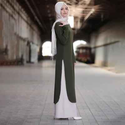 China Wholesale Two Piece Abaya Suit Set Anti-wrinkle Long Fashion Muslim Women's Islamic Clothing Clothing for sale