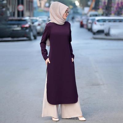 China Fashion Long Robe Hot Sale Anti-wrinkle Muslim Women's Islamic Clothing Two-piece Abaya Suit Set Of Clothing for sale