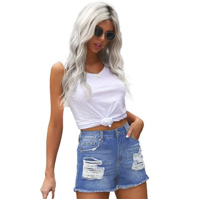 China Anti-Wrinkle Women Jeans Shorts Summer Bull-Puncher Comfortable Casual Shorts Ripped Denim Hot Shorts for sale