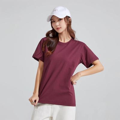 China Plain Anti-Wrinkle Cotton T-shirts Women T-shirt Customized Logo Wholesale Plain Girls T-shirts for sale