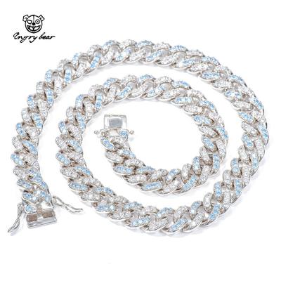 China Trendy new product European and American Cuban chain fashion full diamond personality alloy hip-hop 9mm gold-plated necklace for sale